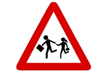 Se&ntilde;al P-21a Ni&ntilde;os zona escolar